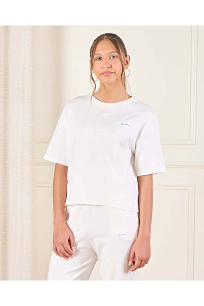 REDTAG Senior Girls Ivory Printed T-Shirt