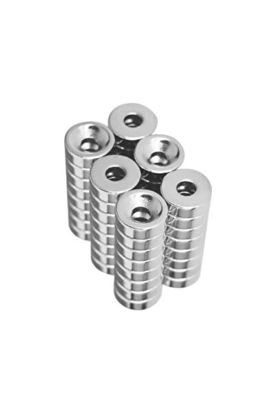 Hdg Havşa Delikli Neodyum Mıknatıs Yuvarlak D15x5x5 Mm - 10 Adet - Deneyler I...