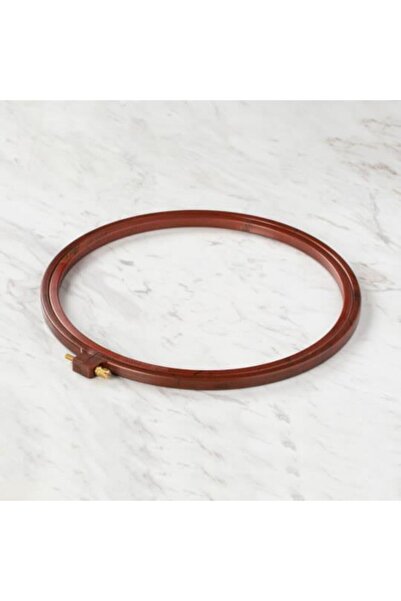 BALIM ÖRGÜ EVİ طوق لولبي بلاستيك دائري تطريز إيتامين بني برونزي وحلقة ثقب 19 سم