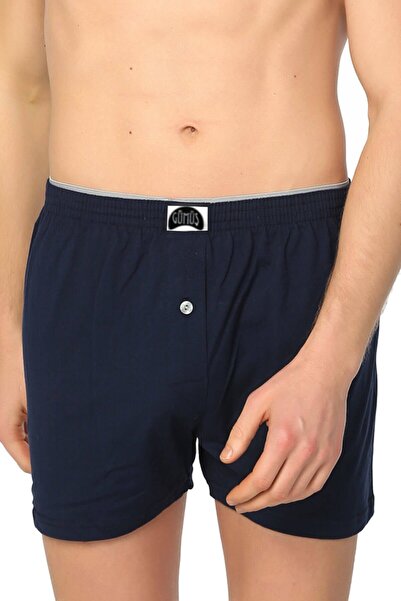 Tutku Ανδρικό Navy Blue 3' Ασημένιο Πετσέτα Μέσης Απλό Χτενισμένο Βαμβακερό Μπόξερ
