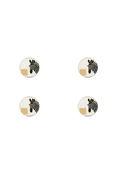 Porland Wild Life Zebra Coasters 10cm 4-pack 04alm006624