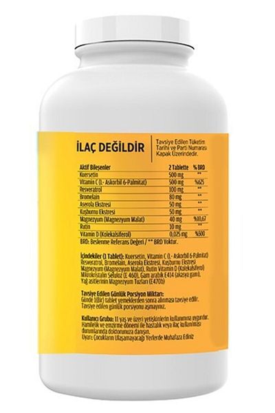 FLX 180 Tablets - Quercetin, Quartzetin, Rosehip, Magnesium Ester Vitamin C and Routine Complex