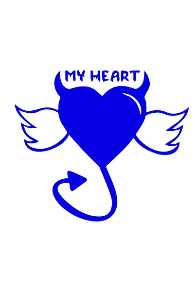 Dijitonline Autocolant pentru mașină cu aripi de înger și inimă de diavol 20x17cm