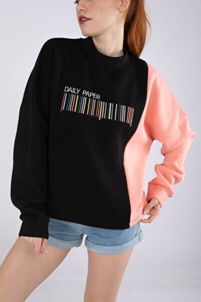 VOLT CLOTHİNG Μαύρο φούτερ με κέντημα barcode