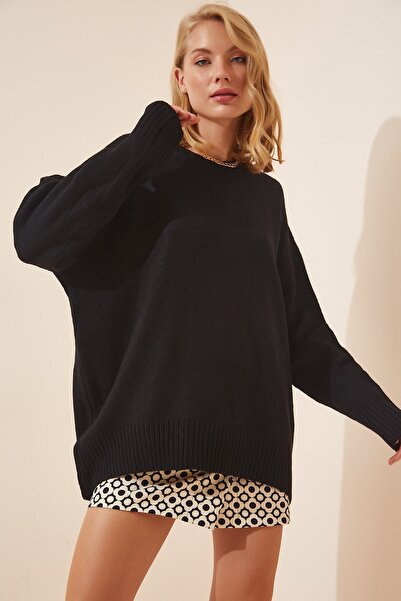 Happiness İstanbul Pullover - Schwarz - Oversize