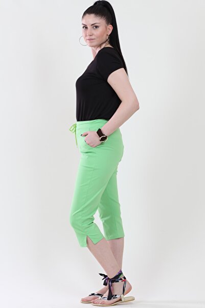 Şans Plus Size Shorts & Bermuda - Green - Normal Waist