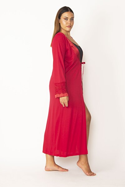 Şans Dressing Gown - Red - Long