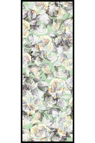 19V69 ITALIA Mint Cream Shawl Floral Pattern Elegante Series with Scarf Hanger and Gift Set 75x200 Cm