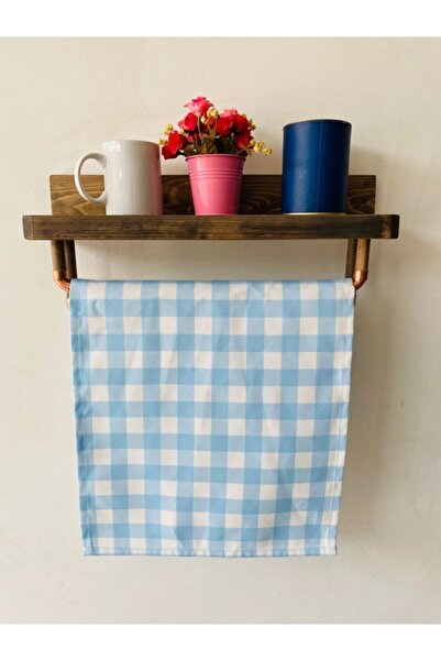 meditroia Кухонний рушник одинарний 40x70 см світло-блакитний з білим квадрат...