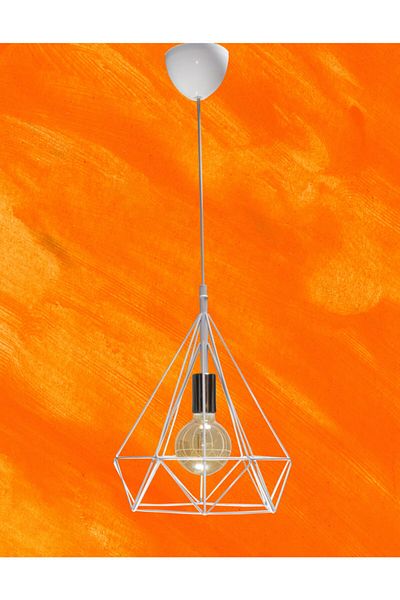 MŞ Aydınlatma Prism Matte White Single Chandelier