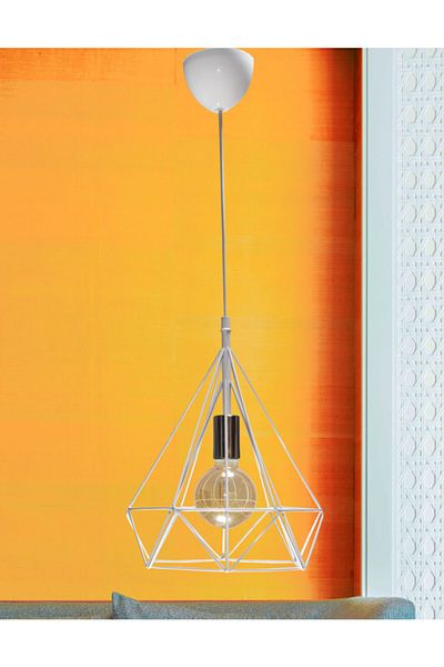 MŞ Aydınlatma Prism Matte White Single Chandelier