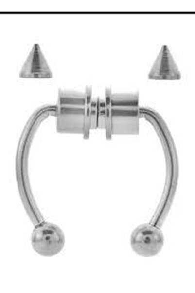 Kirpi Concept Paslanmaz Çelik Gümüş Renk Mıknatıslı Fake Sahte Septum Piercing