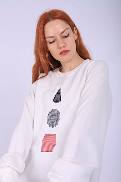 VOLT CLOTHİNG Φούτερ με κέντημα με λευκές φιγούρες