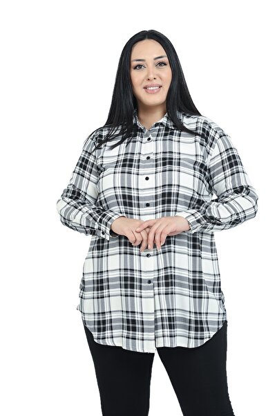 DISENTIS MODEST Γυναικείο ριγέ ασπρόμαυρο πουκάμισο με μανίκια