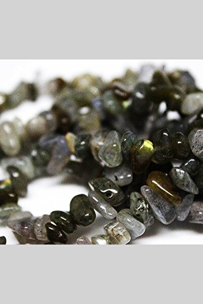 Yasamtohumu Labradorit kamen, prirodni mali kamenčići na nizu - 80 cm