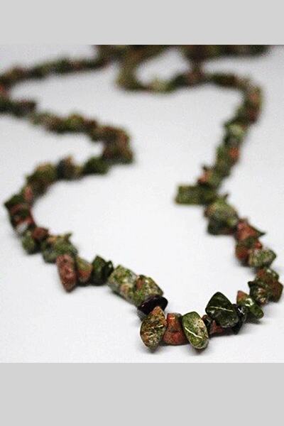 Yasamtohumu Unakit kamen, prirodni mali kamenčići na nizu - 80 cm