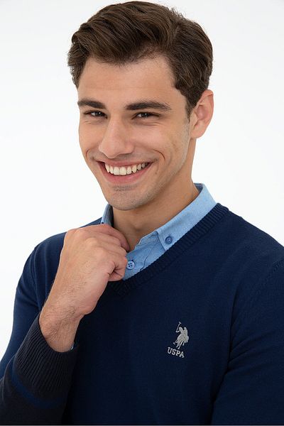 U.S. Polo Assn. Μπλε ανδρικό πουλόβερ