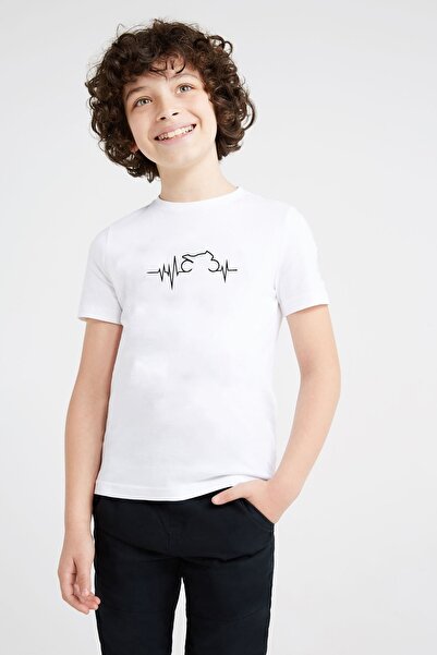 QIVI Unisex dečija majica White Rhythm Motor White Štampano