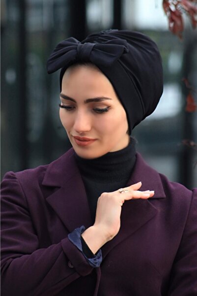 Zehra Hazır Havuz Tesettür Giyim Boneta cu fundita in doua sensuri neagra - D...