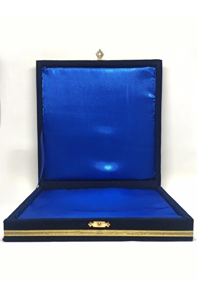 ÇiniSeramikBoyaları 40cm Tabak Kadife Kutu Lacivert