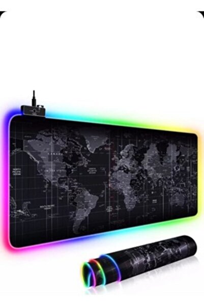 toprak Dünya Işıklı Rgb Oyuncu Mouse Pad 80x30 cm Kaymaz Ledli Mousepad