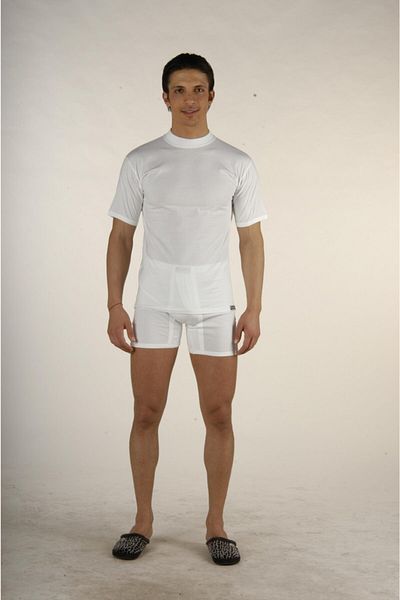 NEHİRİN Men's Rib Closed Collar Undershirt 2 Pieces