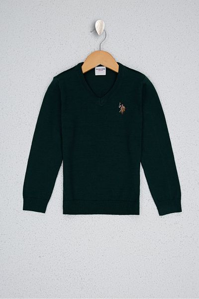 U.S. Polo Assn. Зелен пуловер за момче