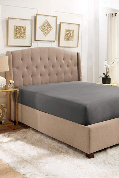AsyaHome Double Anthracite Fitted Sheet 160x200 cm