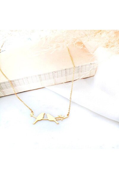 Nida Jewelry 925 Ayar Gümüş Sevgi Kuşları Kolye