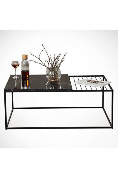 PASİFİC HOME Zinus Metal Orta Sehpa, Siyah Mermer