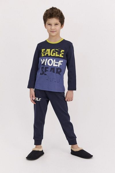 ROLY POLY Navy Blue Boy's Pajama Set with Rolypoly Collar