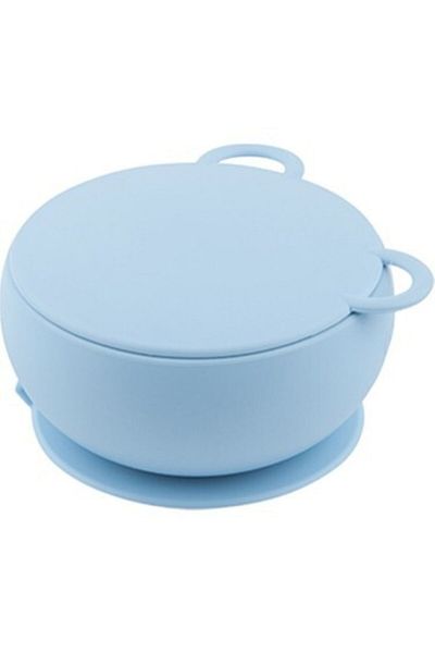OiOi Set of 3 Bowl with Lid Blue Nam Nam Spoon Portion Plate