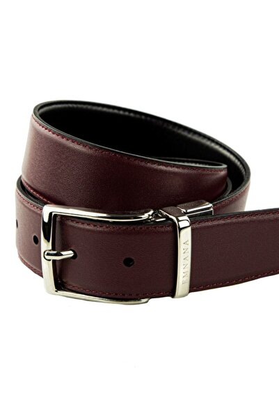 EMNANA Dana Derisi Iki Taraflı Kemer -bordo