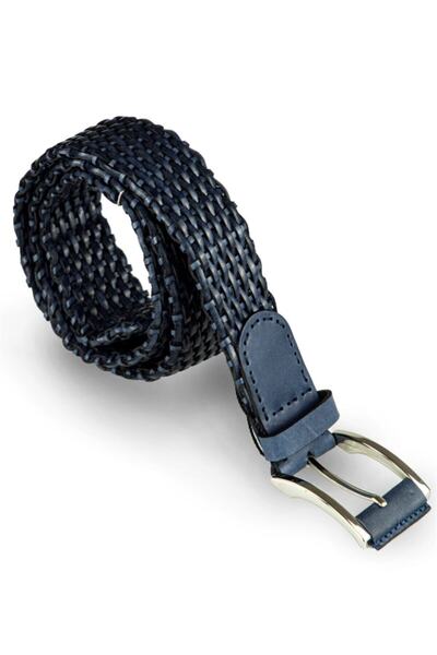 EMNANA El Yapımı Örgü Kemer - Lacivert