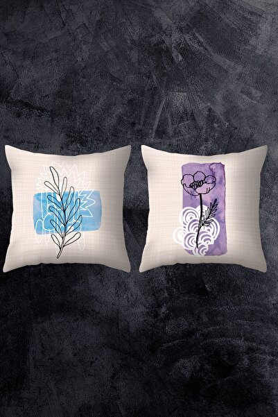 EMNASA طقم غطاء وسادة مطبوع على الوجهين مقاس 43 × 43 مكون من قطعتين