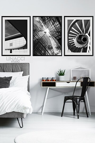 Linacci Set de afișe cu cadru triplu din aluminiu