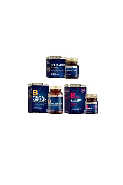 Nutraxin FolicAcidand VitaminBComplex - 400Mcg+ 60 T. + B12 60 Linguistic Tablets