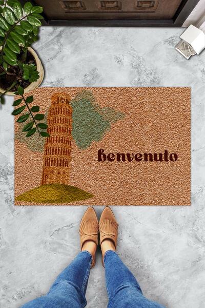 Evsebu Benvenuto Pisa Tower Door Mat