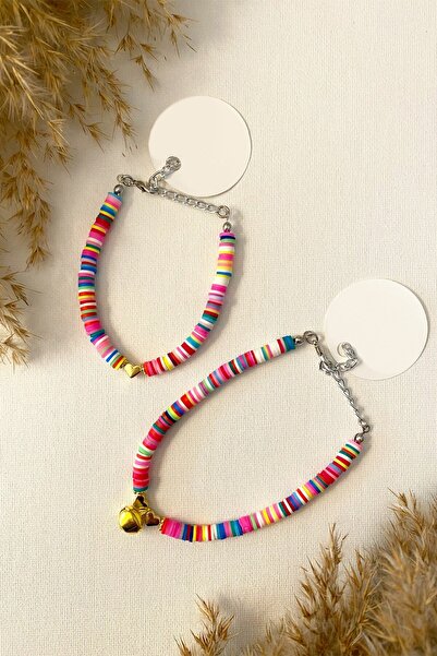 Karlay طوق القط قلادة القط مع جرس الذهب القلب مفصلة سوار مجموعة ملونة