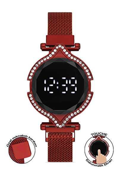 Polo55 Plkdd002r03 Bordo Renkli Dokunmatik Kadın Kol Saati