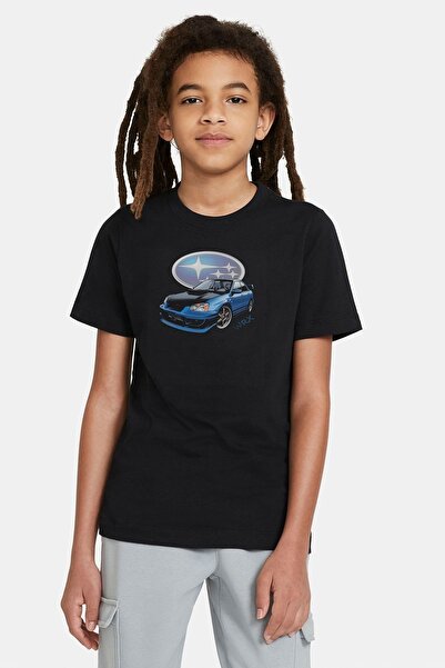 QIVI Unisex dečija crna majica Wrx Štampano