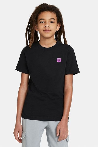 QIVI Unisex Kids Black Amoled Flower 3 Printed Sweatshirt