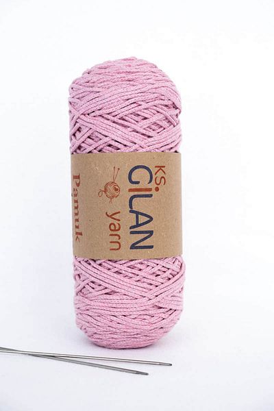 KS GİLAN Taka Yarn, Βαμβακερό νήμα πλεξίματος μακραμέ, ροζ (02)
