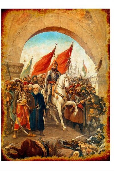 Genel Markalar Ahşap Tablo Fatih Sultan Mehmetin Istanbul Model Ahşap Tablo