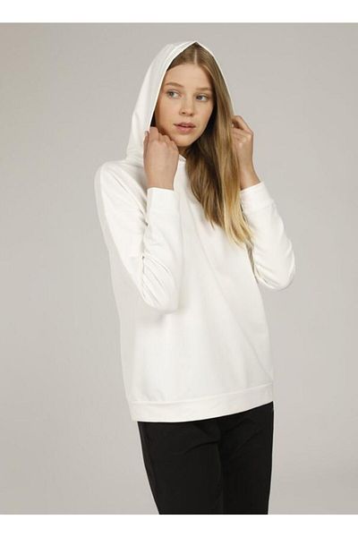 lumberjack Sn80 Basic Hoodie Ecru Hooded Women's Sweatshirt