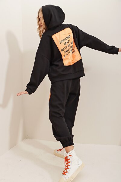 Trend Alaçatı Stili Sweatsuit - Orange - Regular