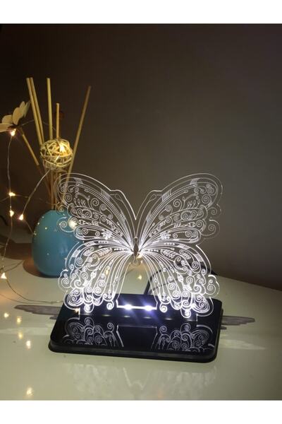 hediyedesen Kelebek Görünümlü Led 3d Gece Lambası
