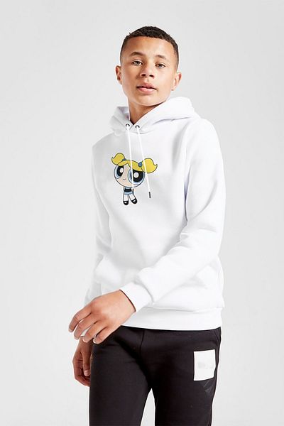 QIVI Hanorac cu glugă cu imprimeu Bubbles, alb, unisex pentru copii