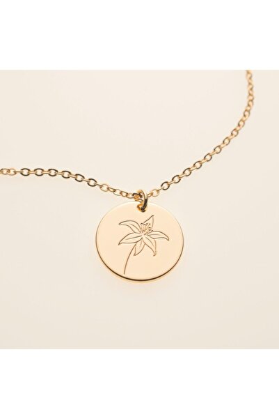 Nida Jewelry 925 Ayar Gümüş Doğum Çiçeği Kolye (mayıs-zambak)