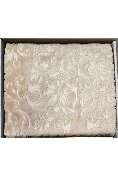 Merinos Çift Kişilik Elegance Embos Battaniye - Bej